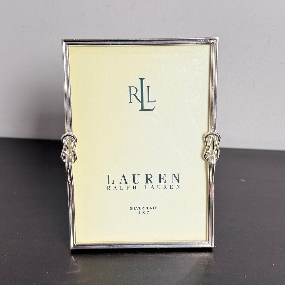 Lauren Ralph Lauren Silverplate 5x7 Picture Frame Nautical Knot Design Silver